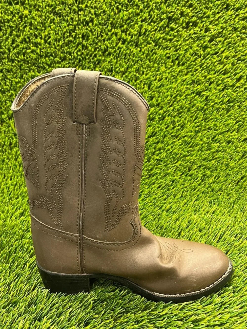 Durango Distress Boys Size 1D Tan Brown Casual Western Boots Shoes